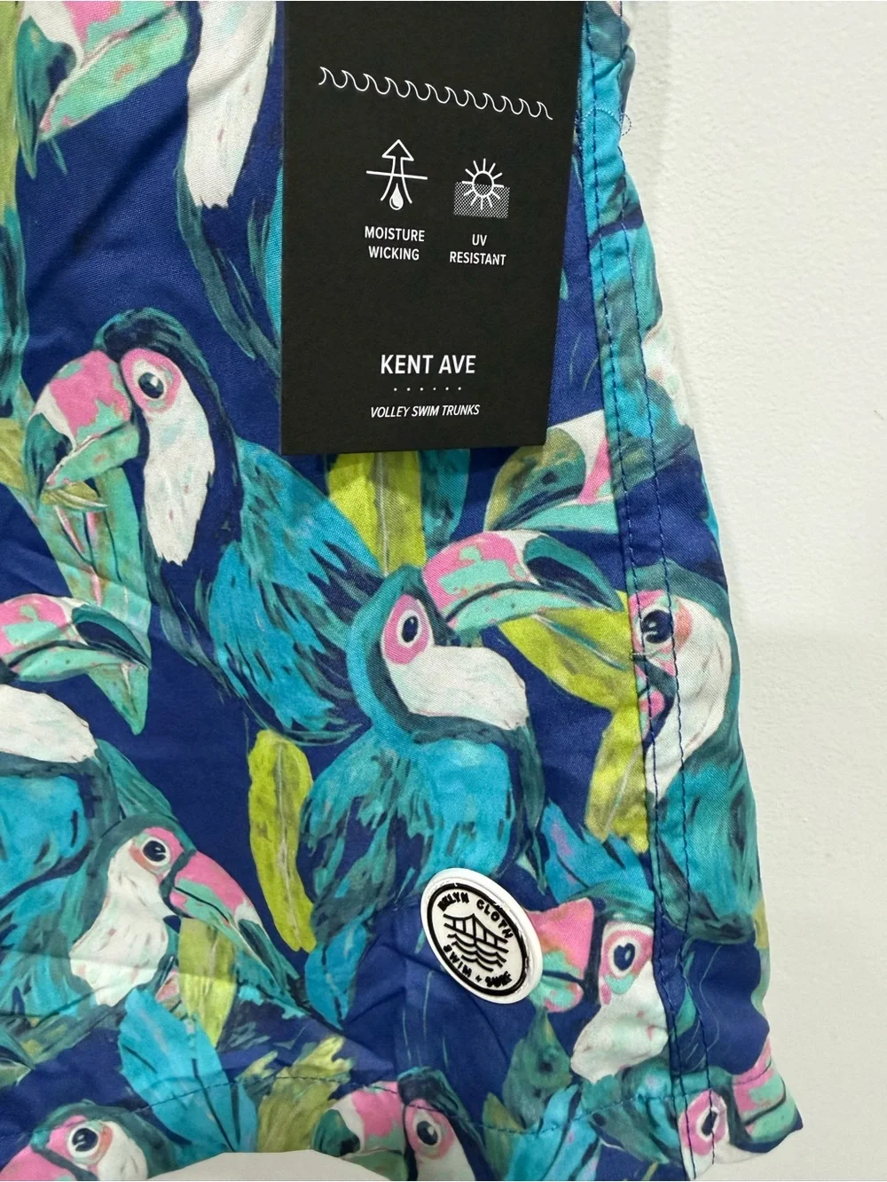 men's Brooklyn Cloth Kent Ave Volley Swim Trunks in size L, featuring a vibrant,